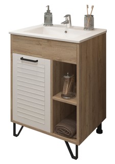 Тумба EvaGold Olsen 60 №2 с умывальником Cersanit Como 60 (комплект)