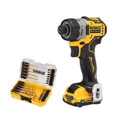 Шуруповерт аккумуляторный DEWALT DCF601D2-QW + Набор бит и насадок (25 пр.) Flextorq