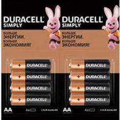 Батарейка AA щелочная Duracell LR6-16(4*4)BL Basic Simply отрывные