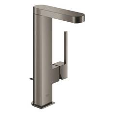 Смеситель для раковины GROHE Plus со сливным гарнитуром, L-Size, темный графит матовый
