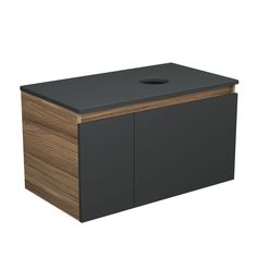 Тумба подвесная под раковину Bau Dream Blackwood 80, 1 ящик, дверца слева графит Bauedge