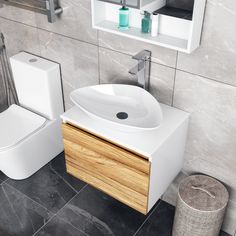 Тумба с раковиной и выпуском Bau. Тумба 60, раковина 59х39, выпуск. Bauedge