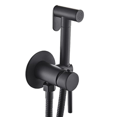 Смеситель встраиваемый ESKO SMH06 Black однозахватный, с гигиеническим душем, цвет: черный ЕСКО