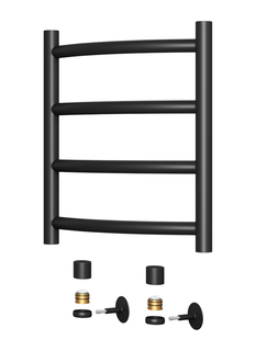 Полотенцесушитель водяной Teymi Lina П4 40х50, макс. комплектация К3, черный матовый