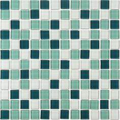 Мозаика Lavelly Crystal зеленый микс стеклянная 298х298х4 мм глянцевая