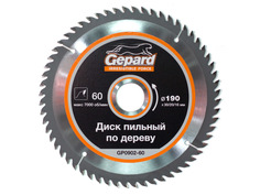 Диск пильный 190х30/20/16 мм 60 зуб. по дереву GEPARD Gepard.