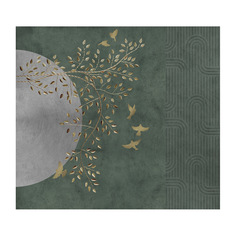 Фотообои флизелиновые встык VEROL "Золотые листья с птицами" 8,1 м2, 2,7х3,0 м, 98-ФФО-057