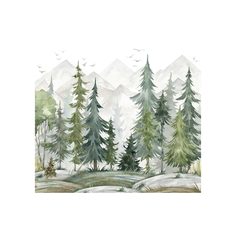 Фотообои флизелиновые встык VEROL Горы и хвойный лес в тумане 2,7х3,0 м, 100-ФФО-05732