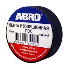Изолента ПВХ черная 19ммх9.1м ABRO EP-912 ч