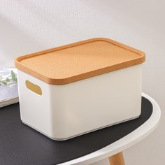 Корзина для хранения с крышкой Korely maxi, 2,4 л, 23,5?16,5?13,5 см, цвет слоновая кость Berossi