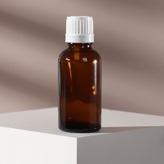 Бутылочка стеклянная для хранения, с капельным дозатором, 30 мл, цвет белый/коричневый Onlitop