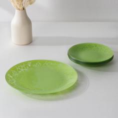 Сервиз столовый «Лара», 7 предметов: 6 тарелок d=20 см, 1 тарелка d=30 см, цвет салатовый Ni Na Glass
