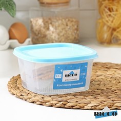 Контейнер пищевой RICCO, 900 мл, 14,9?14,9?7,4 см квадрат, цвет голубой
