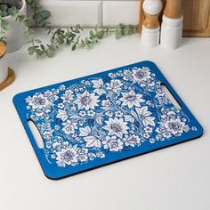 Разделочная доска-поднос "Гжель" 36х28 см Дарим Красиво