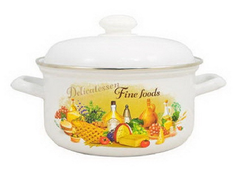 Кастрюля 4,5 л, Лысьвенская эмаль, С-1515АП2/4, Италия, белый Л Лысьвенские эмали