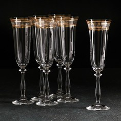 Набор бокалов для шампанского «Анжела», 190 мл, 6 шт Crystal Bohemia