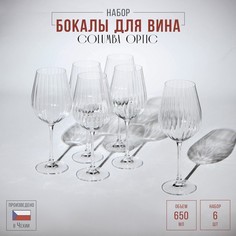 Набор бокалов для вина Columba Optic, стеклянный, 650 мл, 6 шт Crystalite Bohemia