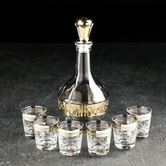 Набор питьевой «Флора», 7 предметов: графин 500 мл, стопка 50 мл, 6 шт, с гравировкой и на Gi Dglass