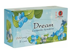 Салфетки бумажные Maneki DREAM 2 слоя, белые, 200 шт./кор.