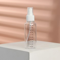 Бутылочка для хранения, с распылителем, со шкалой деления, 100 мл, цвет белый/прозрачный Onlitop