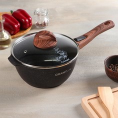 Ковш Grаnit ultrа, 2,2 л, стеклянная крышка, съёмная ручка, антипригарное покрытие, цвет с Kukmara