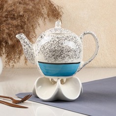 Чайник заварочный Персия, керамика, синий, 0.85 л, Иран No Brand