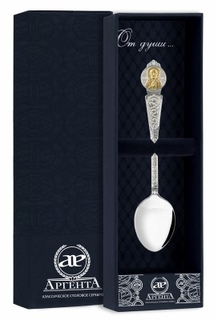 Ложка "Николай Чудотворец" из серебра с позолотой АргентА