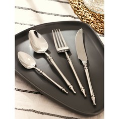 Набор столовых приборов Magistro «Колоннада», 4 предмета, цвет серебряный