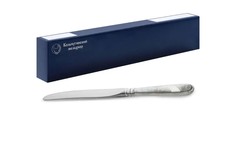 Нож столовый Кольчугинский мельхиор Метелица посеребренный с позолотой (И)