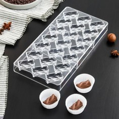 Форма для шоколада и конфет KONFINETTA «Батончик-конверт», 21 ячейка, 27,5x17,5x2,5 см, яч