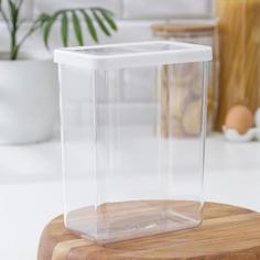 Контейнер для сыпучих продуктов «Степ», 2,5 л, 16?10?21 см, цвет белый Idea