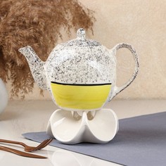 Чайник заварочный Персия, керамика, желтый, 0.85 л, Иран No Brand