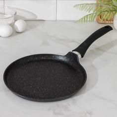 Сковорода блинная Granit Ultra, d=24 см, пластиковая ручка, антипригарное покрытие, цвет ч Kukmara