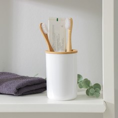 Стакан для зубных щеток «Бамбук», цвет белый Alternativa