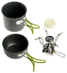 Набор посуды Maclay нержавеющая сталь 0,5, 0,8 л (газовая плита, 2 кастрюли, губка-люфа)