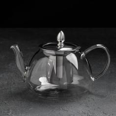 Чайник стеклянный заварочный «Жак», 900 мл, с металлическим ситом No Brand