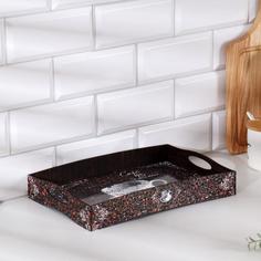 Поднос с ручками "Breakfast", деревянный, 30,4х20,4х4,7см Дарим Красиво