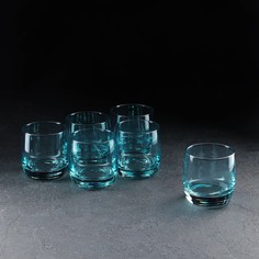 Набор стаканов Бирюза, стеклянный, 300 мл, набор 6 шт No Brand