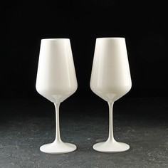 Набор бокалов для вина «Сандра», 450 мл, 2 шт, цвет белый Crystal Bohemia