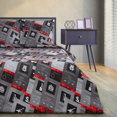Постельное белье Этель евро Music 200*217 см,220*240 см,70*70 см -2 шт, бязь No Brand