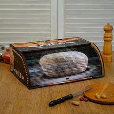 Хлебница деревянная "Батон, нарезка", цветная, 38х26х14 см Дарим Красиво