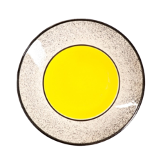 Тарелка "Персия", плоская, керамика, желтая, 19 см, , Иран