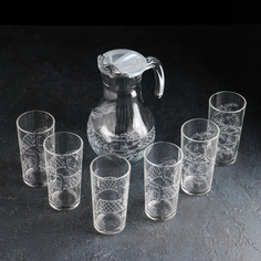 Набор питьевой «Ассоль», 7 предметов: кувшин 1 л, стаканы 230 мл, 6 шт Gi Dglass
