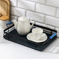 Поднос Ferra, 35?25 см, цвет темно-синий No Brand