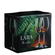 Набор бокалов для вина «Лара», 250 мл, 6 шт Crystal Bohemia