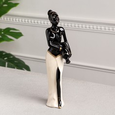 Статуэтка "Эфиопка с кувшином", покрытие глазурь, керамика, 31 см