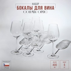 Набор бокалов для вина Columba Optic, стеклянный, 400 мл, 6 шт Crystalite Bohemia