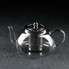 Чайник стеклянный заварочный «Жак», 1 л, 21?14?11 см, с металлическим ситом No Brand