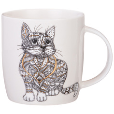 Набор из 6 штук Кружка Lefard Animal World Кот 350мл, фарфор (97-671_6)