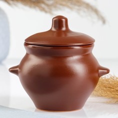 Горшок для жаркого Борисовская керамика с ручками №5 Шелк 11 см 500 мл